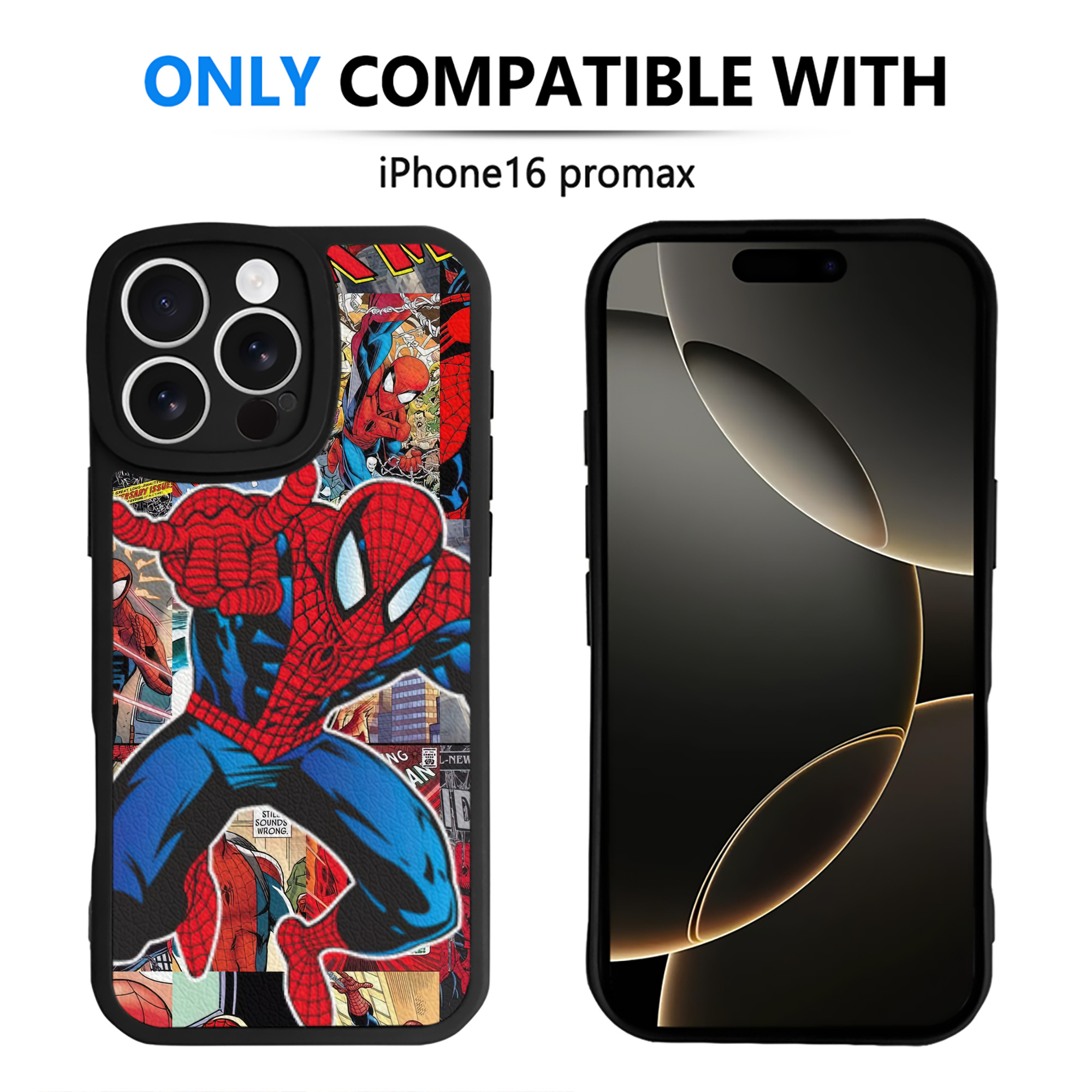 Spider Man スパイダーマン 【iPhone 16シリーズ対応】シリコンスマホケース（レザー調） 材質：シリコン
